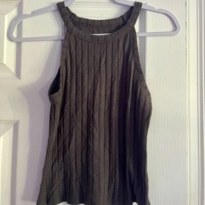 Cropped High Neck Tank Top